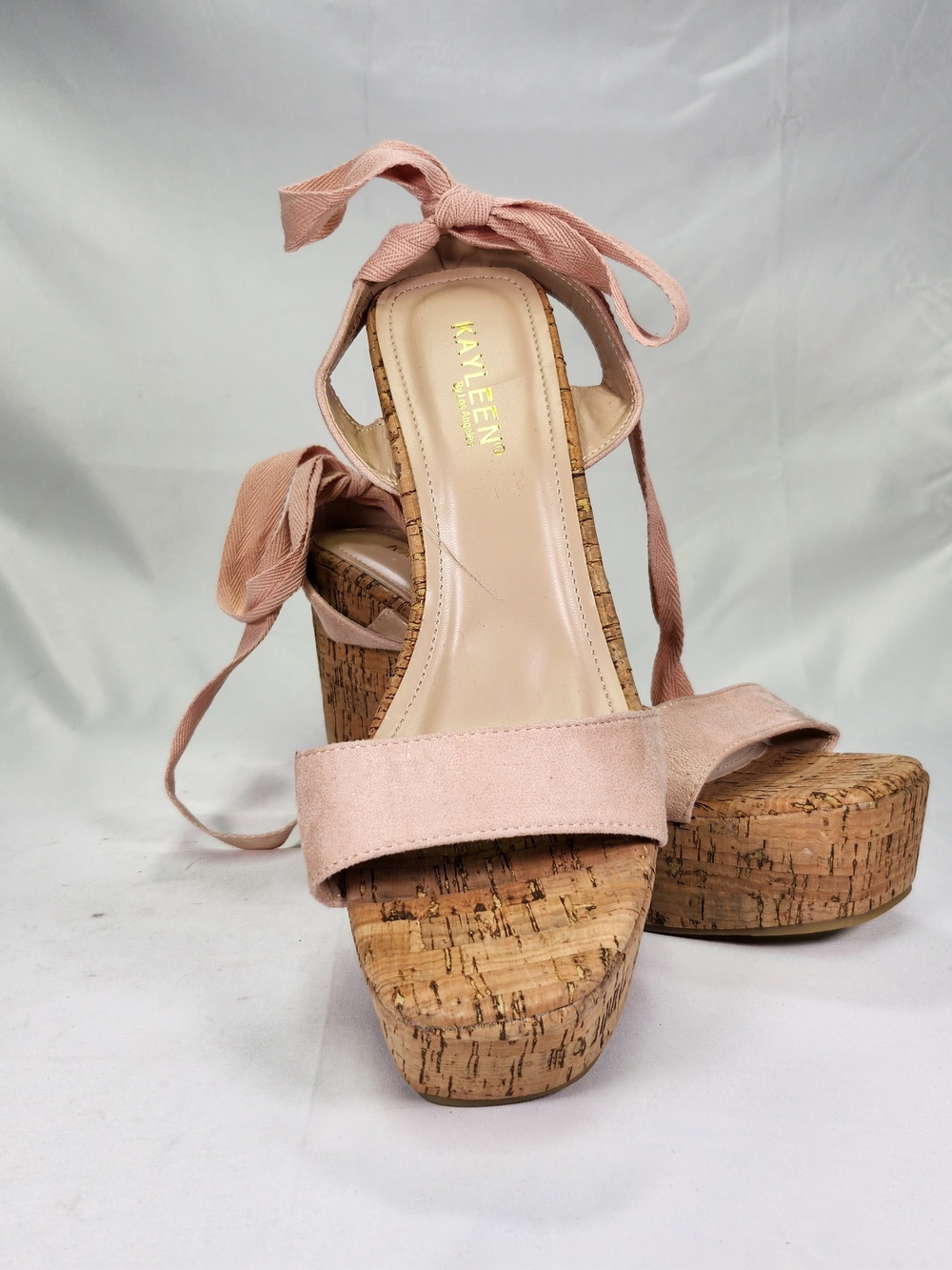 KAYLEEN By Los Angeles Blush Tie Cork Platform Sandals